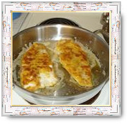 Walleye fried with beaten eggs and cracjer crumbs
